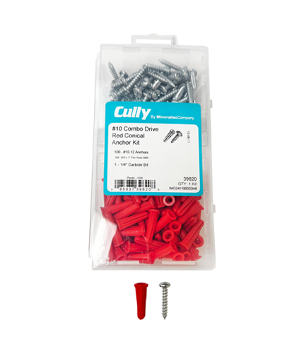 CUL 39820 #10 COMBO HEAD ANCHOR KIT RED (100 PIECES)