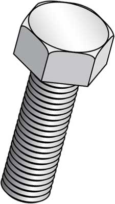 Product image for Cully 55455J 3/8-16 x 3-1/2" Hex Head Tap Bolt, Grade 2, Fully Threaded, Zinc Plated, Jar