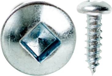 Product image for Cully 70616J 6 x 1" Sheet Metal Screw (Tapping), Pan Head, Square Drive, Type 18-8 Stainless Steel, Jar