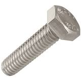 Product image for Cully 74482J 3/8-16 x 5" Hex Head Tap Bolt, Fully Threaded, 18-8 Stainless Steel, Jar