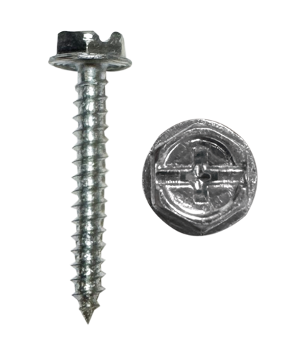 Product image for Cully 77032BFG 10 x 2" Self-Tapping Sheet Metal Screws, Hex Washer Head, Phillips/Slotted, Zinc Plated, Box