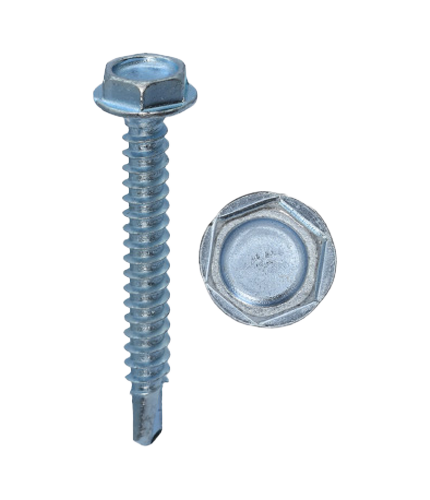 Product image for Cully 79275J 12-24x1-1/2" Tek 5 Screws, Hex Washer Head, Zinc Climaseal, Jar