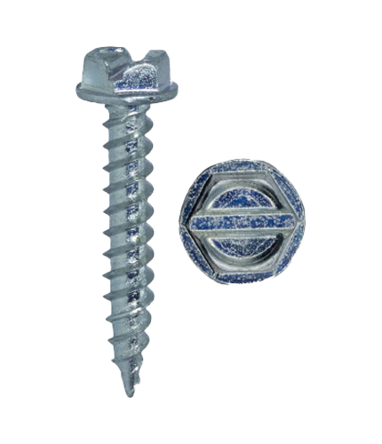 Product image for Cully 79516BFG 8 x 1" Sharp Point Screw, Hex Washer Head, Slotted, Zinc Plated