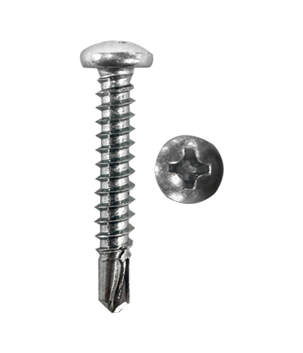 Product image for Cully 83012-6 10-16 x 3/4" Self-Drilling (TEK) Sheet Metal Screw, Pan Head, Phillips, #2 Drill Point, Zinc Plated, Jar