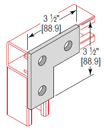 Product image for Minerallac CP3HS4 3-Hole Corner Plate, Type 304 Stainless Steel