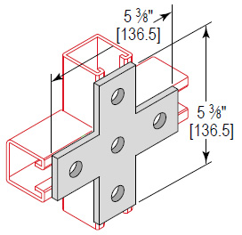 Product image for Minerallac XP5HEG 5 Hole Cross Plate, Zinc Plated